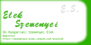 elek szemenyei business card